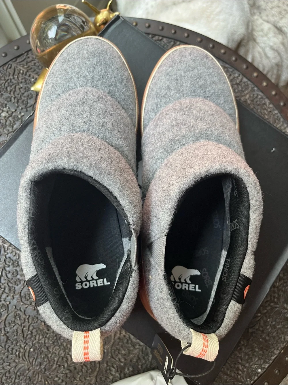 SOREL OUT N ABOUT IV MINI PUFFY BOOTS CHROME GREY GUM 9.5